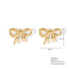 1 Pair Casual Vacation Beach Scallop Heart Shape Bow Knot 304 Stainless Steel 18K Gold Plated Earrings Ear Studs