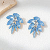 1 Pair Casual Vacation Circle Leaves Inlay Alloy Rhinestones Ear Studs