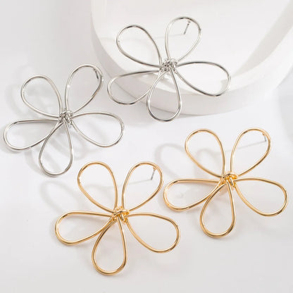 1 Pair Casual Vacation Classic Style Flower Bow Knot Hollow Out Alloy Gold Plated Ear Studs