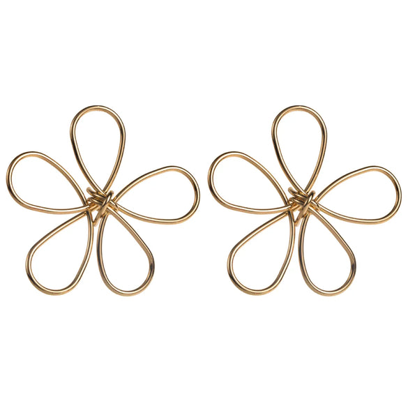 1 Pair Casual Vacation Classic Style Flower Bow Knot Hollow Out Alloy Gold Plated Ear Studs