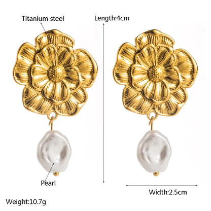 1 Pair Casual Vacation Classic Style Flower Bow Knot Inlay Imitation Pearl Alloy Pearl Gold Plated Silver Plated Ear Studs