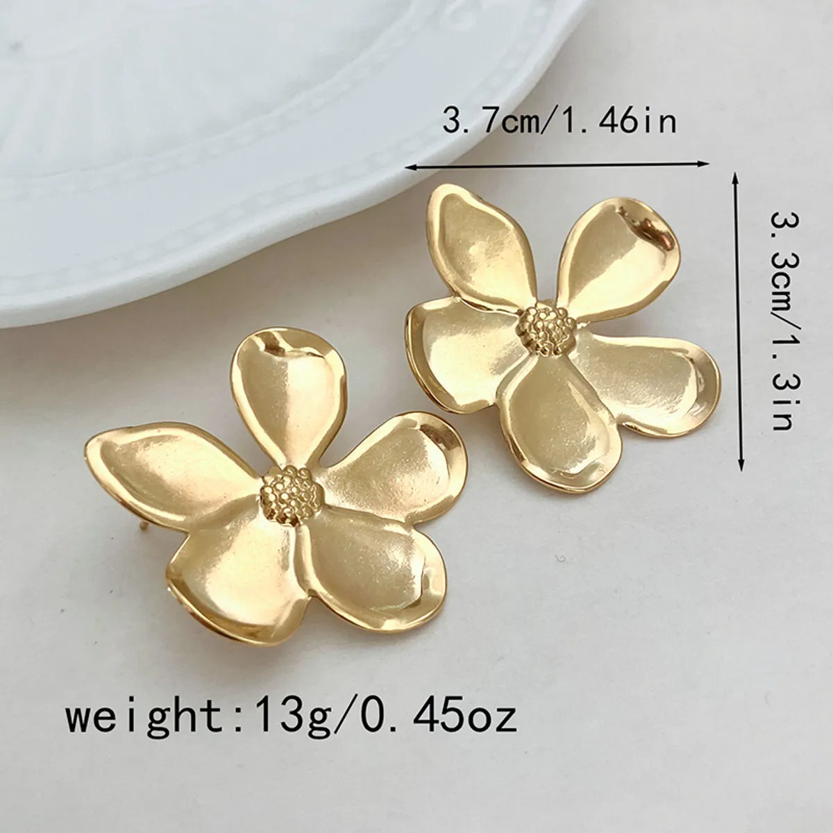 1 Pair Casual Vacation Classic Style Flower Plating Stainless Steel Gold Plated Ear Studs