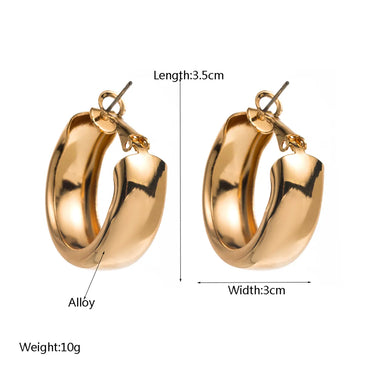 1 Pair Casual Vacation Classic Style Geometric Solid Color Alloy Gold Plated Ear Studs