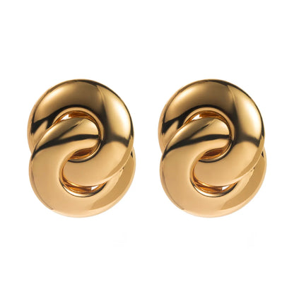 1 Pair Casual Vacation Classic Style Geometric Solid Color Alloy Gold Plated Ear Studs