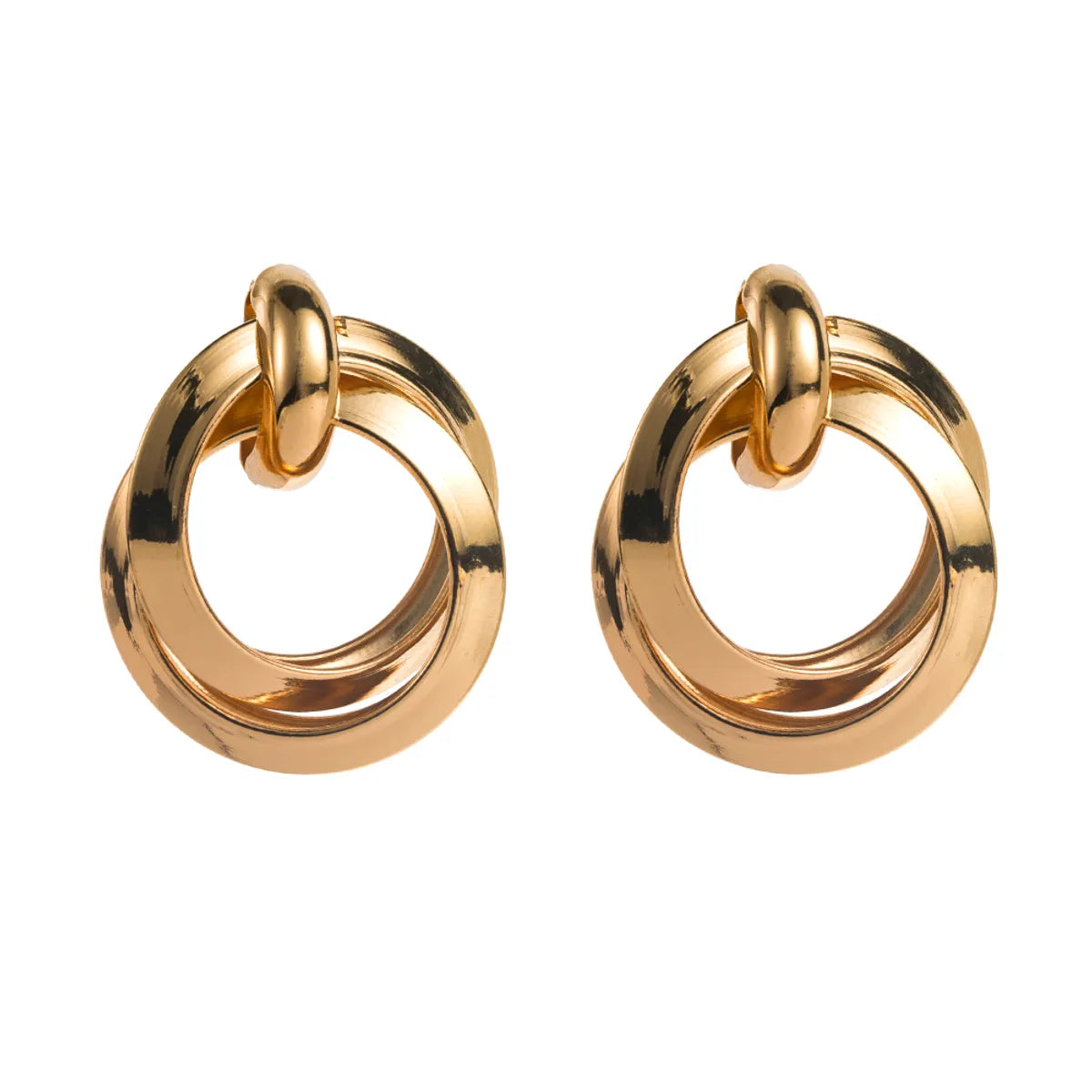 1 Pair Casual Vacation Classic Style Geometric Solid Color Alloy Gold Plated Ear Studs