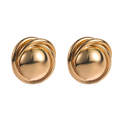 1 Pair Casual Vacation Classic Style Geometric Solid Color Alloy Gold Plated Ear Studs