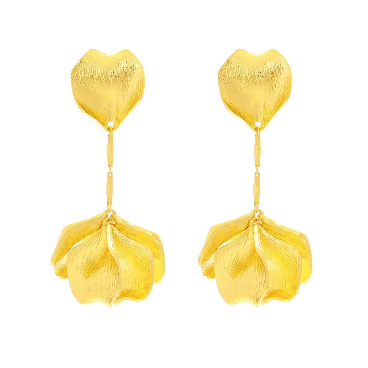 1 Pair Casual Vacation Classic Style Petal Plating Alloy Gold Plated Silver Plated Drop Earrings