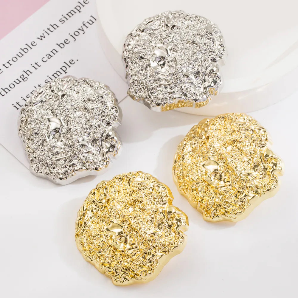 1 Pair Casual Vacation Classic Style Round Plating Alloy Gold Plated Silver Plated Ear Studs