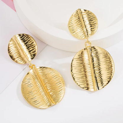 1 Pair Casual Vacation Classic Style Round Water Droplets Plating Alloy Gold Plated Silver Plated Drop Earrings Ear Studs