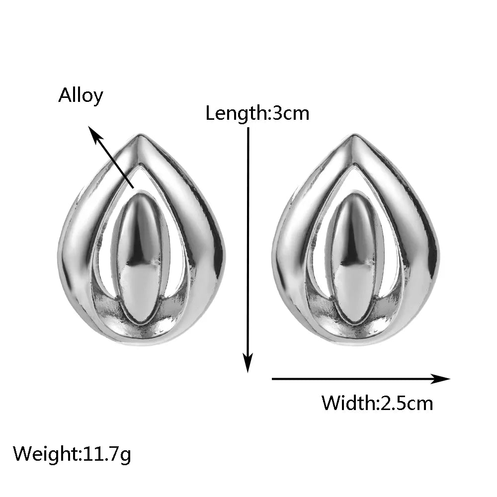 1 Pair Casual Vacation Classic Style Round Water Droplets Plating Alloy Gold Plated Silver Plated Drop Earrings Ear Studs