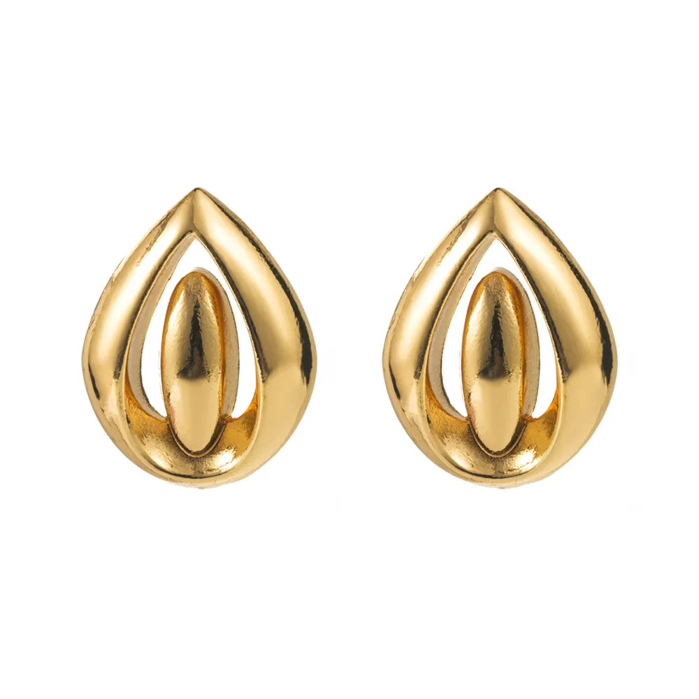 1 Pair Casual Vacation Classic Style Round Water Droplets Plating Alloy Gold Plated Silver Plated Drop Earrings Ear Studs