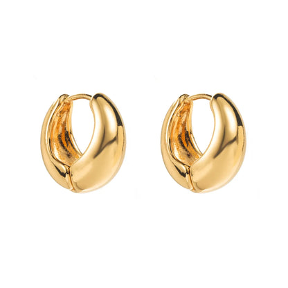 1 Pair Casual Vacation Classic Style Solid Color Plating Alloy 14K Gold Plated Earrings