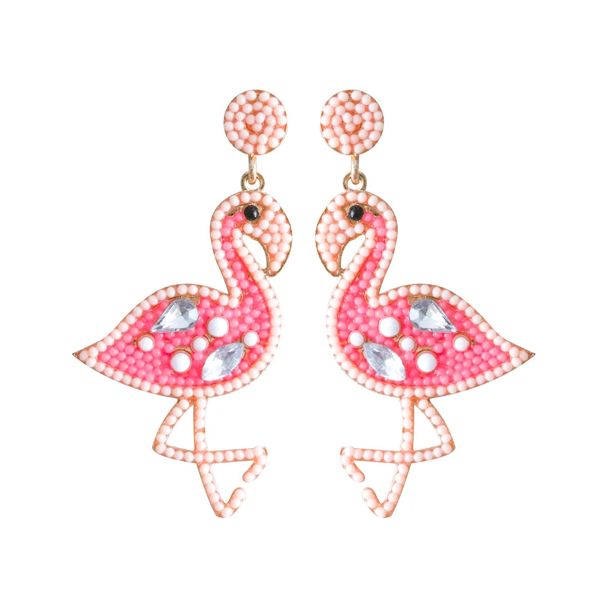 1 Pair Casual Vacation Flamingo Inlay Alloy Resin Drop Earrings