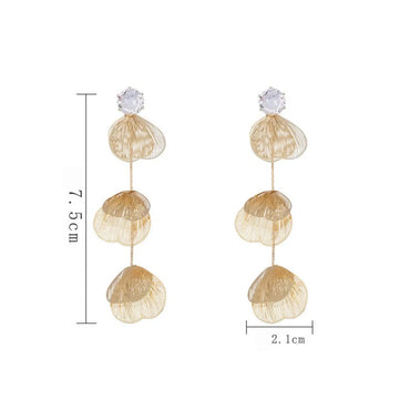 1 Pair Casual Vacation Leaf Inlay Copper Zircon Drop Earrings