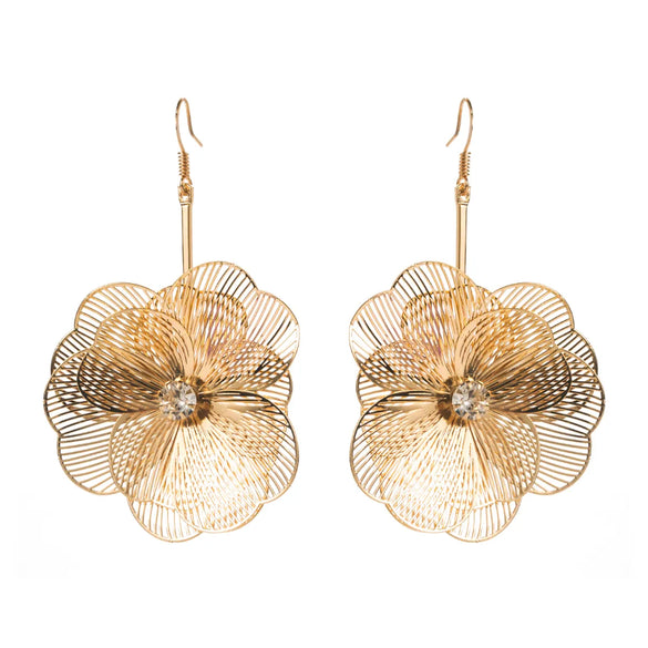 1 Pair Casual Vacation Leaves Flower Plating Inlay Alloy Rhinestones Gold Plated Silver Plated Ear Studs