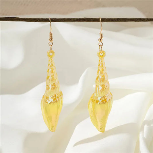 1 Pair Casual Vacation Marine Style Conch Arylic Drop Earrings