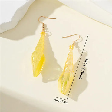 1 Pair Casual Vacation Marine Style Conch Arylic Drop Earrings