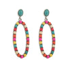 1 Pair Casual Vacation Modern Style Color Block Plating Inlay Alloy Turquoise Turquoise Silver Plated Drop Earrings
