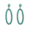 1 Pair Casual Vacation Modern Style Color Block Plating Inlay Alloy Turquoise Turquoise Silver Plated Drop Earrings