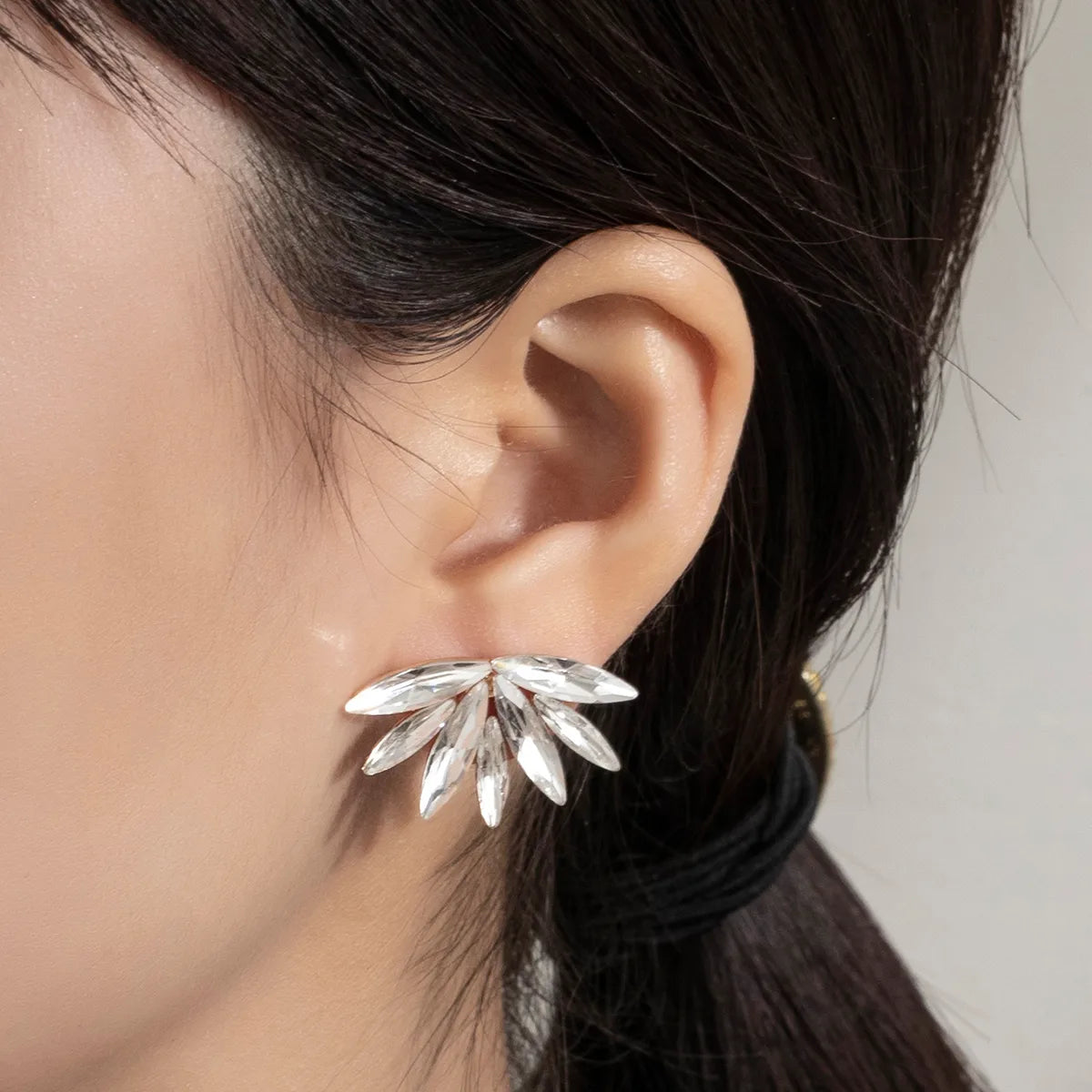 1 Pair Casual Vacation Plant Plating Inlay Alloy Rhinestones Glass Drop Earrings