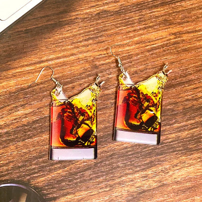 1 Pair Casual Vacation Simple Style Beer Wine Glass Arylic Drop Earrings