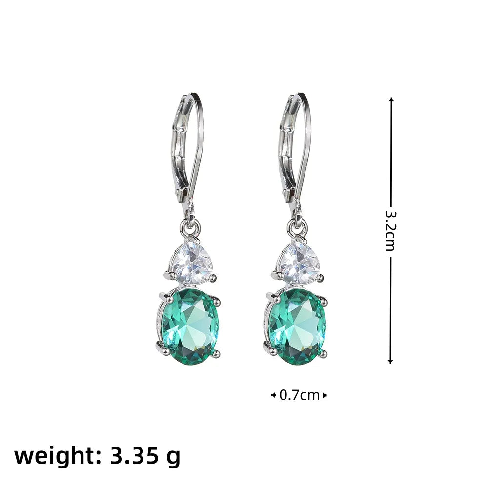 1 Pair Casual Vacation Solid Color Plating Inlay Copper Copper Alloy Crystal Zircon Drop Earrings