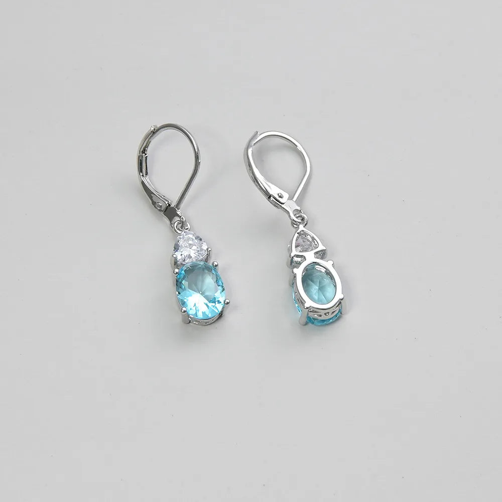 1 Pair Casual Vacation Solid Color Plating Inlay Copper Copper Alloy Crystal Zircon Drop Earrings