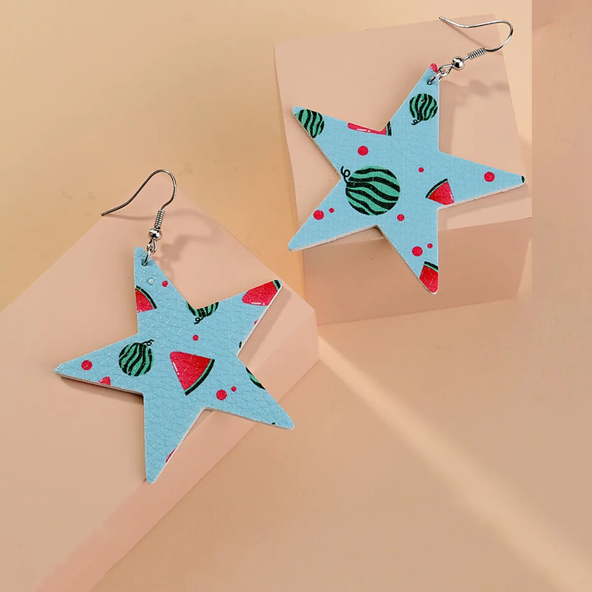 1 Pair Casual Vacation Star Fruit Imitation Leather Drop Earrings