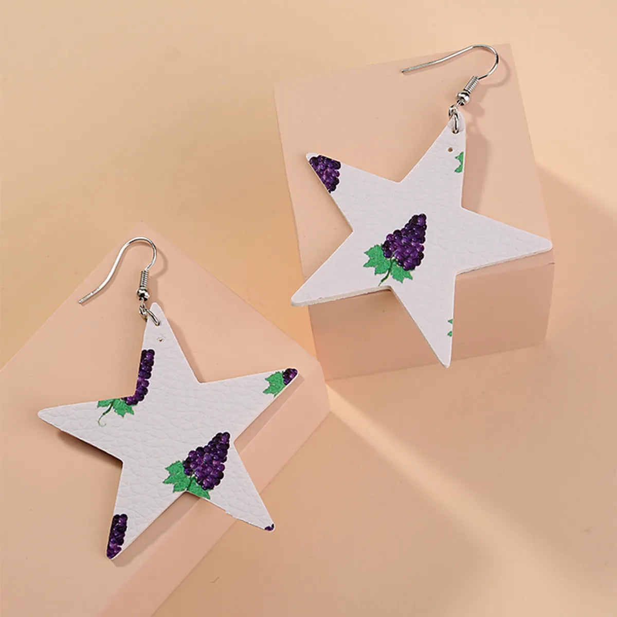 1 Pair Casual Vacation Star Fruit Imitation Leather Drop Earrings