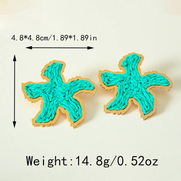 1 Pair Casual Vacation Starfish Plating Three-dimensional Stainless Steel Gold Plated Ear Studs