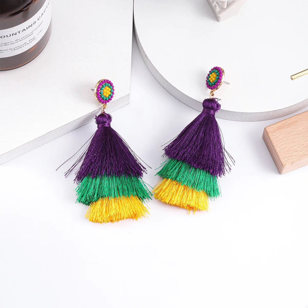 1 Pair Casual Vacation Tassel Alloy Drop Earrings