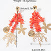 1 Pair Casual Vacation Tropical Starfish Coral Shell Beaded Tassel Plating 304 Stainless Steel Arylic 14K Gold Plated Drop Earrings