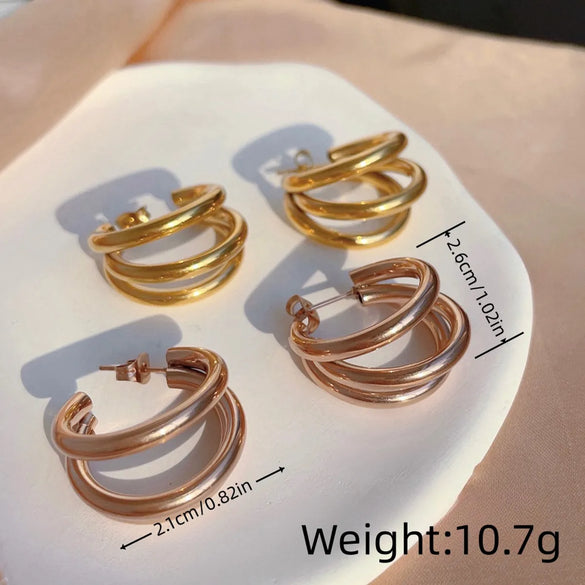 1 Pair Casual Vintage Style Geometric Stainless Steel Earrings