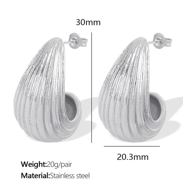 1 Pair Casual Vintage Style Simple Style Arc Water Droplets Polishing Plating 304 Stainless Steel 18K Gold Plated Ear Studs