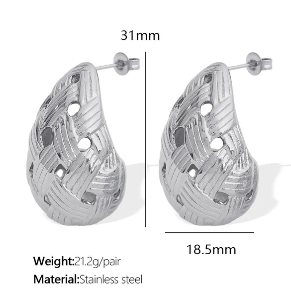 1 Pair Casual Vintage Style Simple Style Arc Water Droplets Polishing Plating 304 Stainless Steel 18K Gold Plated Ear Studs