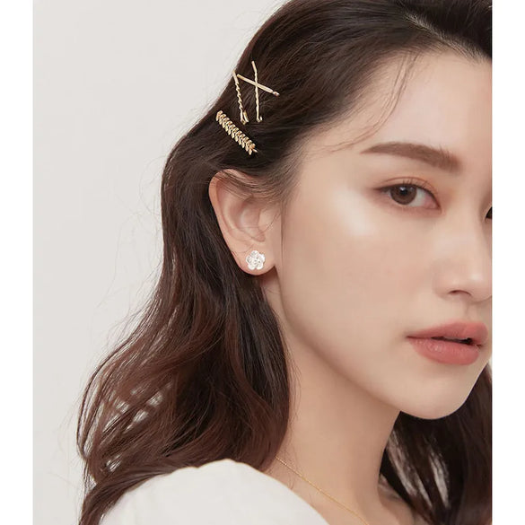 1 Pair Chinoiserie Elegant Flower Plating Sterling Silver Ear Studs