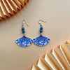 1 Pair Chinoiserie Novelty Classic Style Fan Bamboo Chrysanthemum Beaded Arylic Drop Earrings