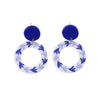 1 Pair Chinoiserie U Shape Round Water Droplets Arylic Drop Earrings