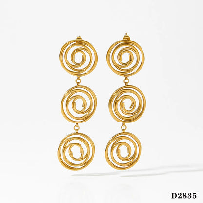 1 Pair Classic Style Artistic Mosquito Coil Plating 304 Stainless Steel 16K Gold Plated White Gold Plated Gold Plated Drop Earrings