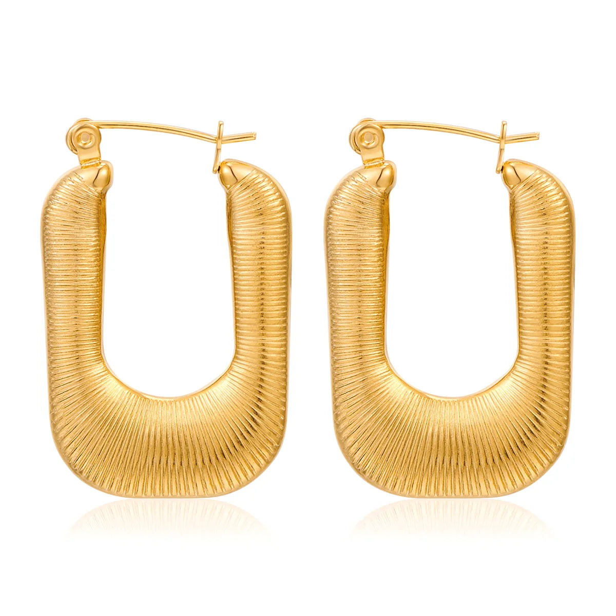 1 Pair Classic Style Artistic U Shape Plating 304 Stainless Steel 18K Gold Plated Earrings