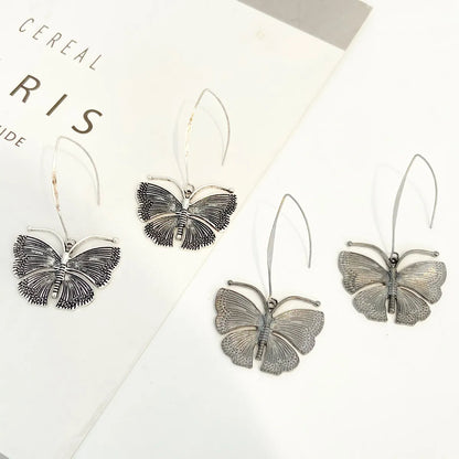 1 Pair Classic Style Butterfly Alloy Silver Plated Ear Hook