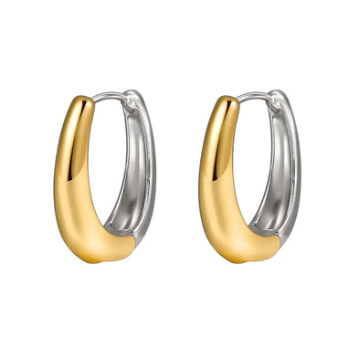 1 Pair Classic Style C Shape Quadrilateral Round Patchwork Plating Alloy Gold Plated Silver Plated Hoop Earrings