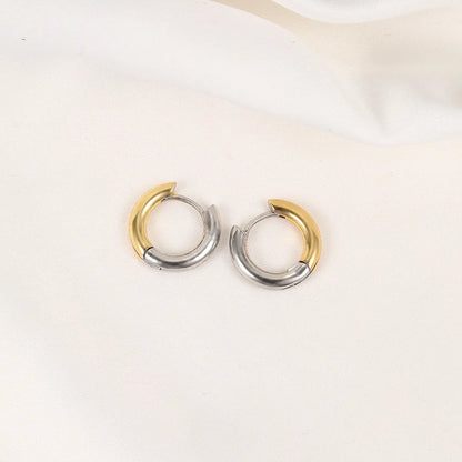 1 Pair Classic Style C Shape Quadrilateral Round Patchwork Plating Alloy Gold Plated Silver Plated Hoop Earrings