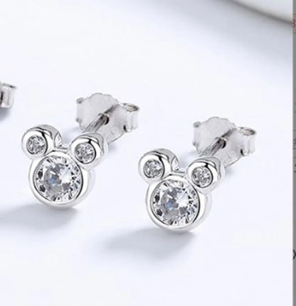 1 Pair Classic Style Cartoon Plating Inlay Sterling Silver Zircon Ear Studs