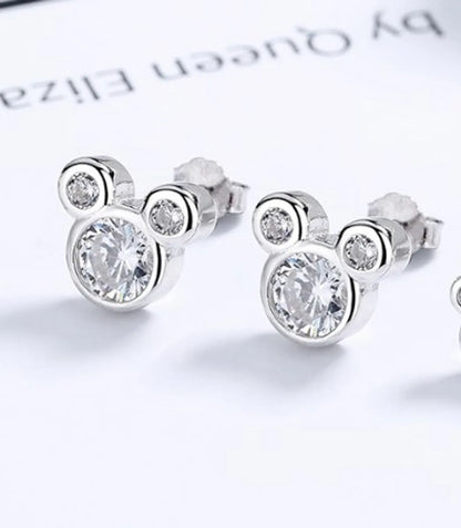 1 Pair Classic Style Cartoon Plating Inlay Sterling Silver Zircon Ear Studs