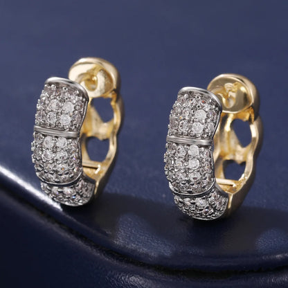 1 Pair Classic Style Color Block Inlay Copper Zircon 18K Gold Plated Silver Plated Ear Studs