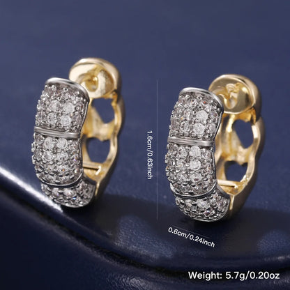 1 Pair Classic Style Color Block Inlay Copper Zircon 18K Gold Plated Silver Plated Ear Studs