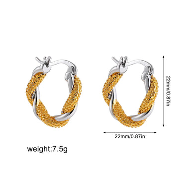 1 Pair Classic Style Color Block Plating Copper 18K Gold Plated Earrings