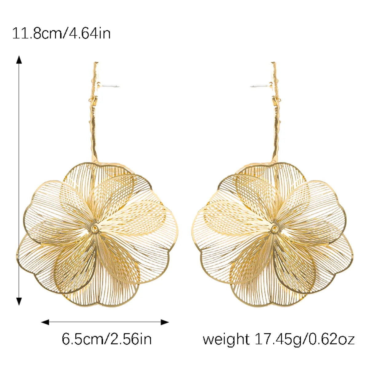 1 Pair Classic Style Commute Flower Iron Drop Earrings