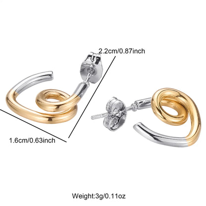 1 Pair Classic Style Commute Geometric Plating Stainless Steel Gold Plated Ear Studs